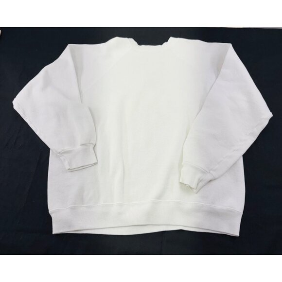 Vintage 80s Floral Bow Sweatshirt OSFA or XL Made In USA Blue Pink - Picture 5 of 6